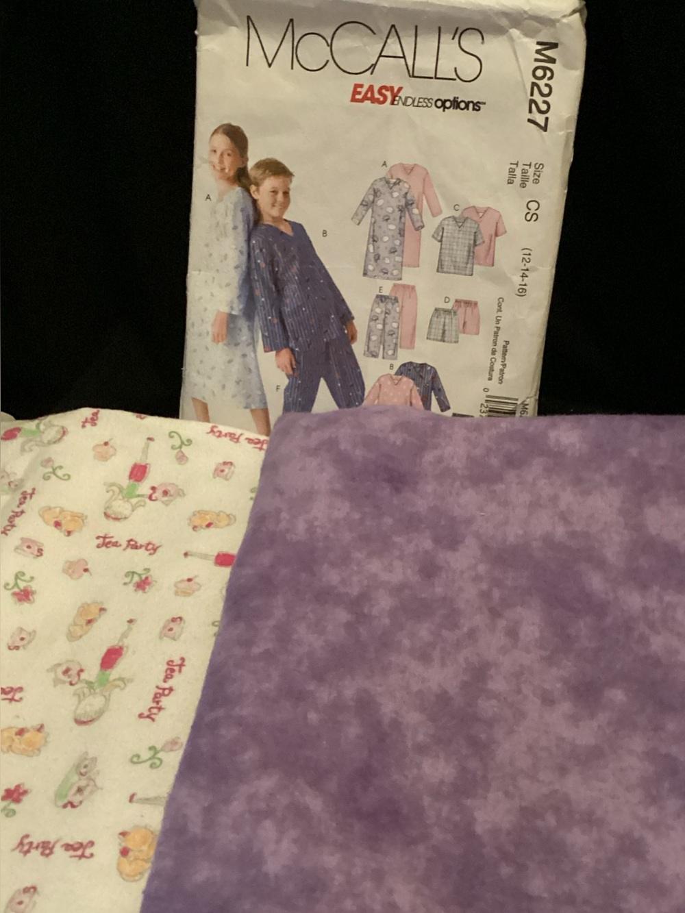 3 7/8 yards of flannel with free pattern